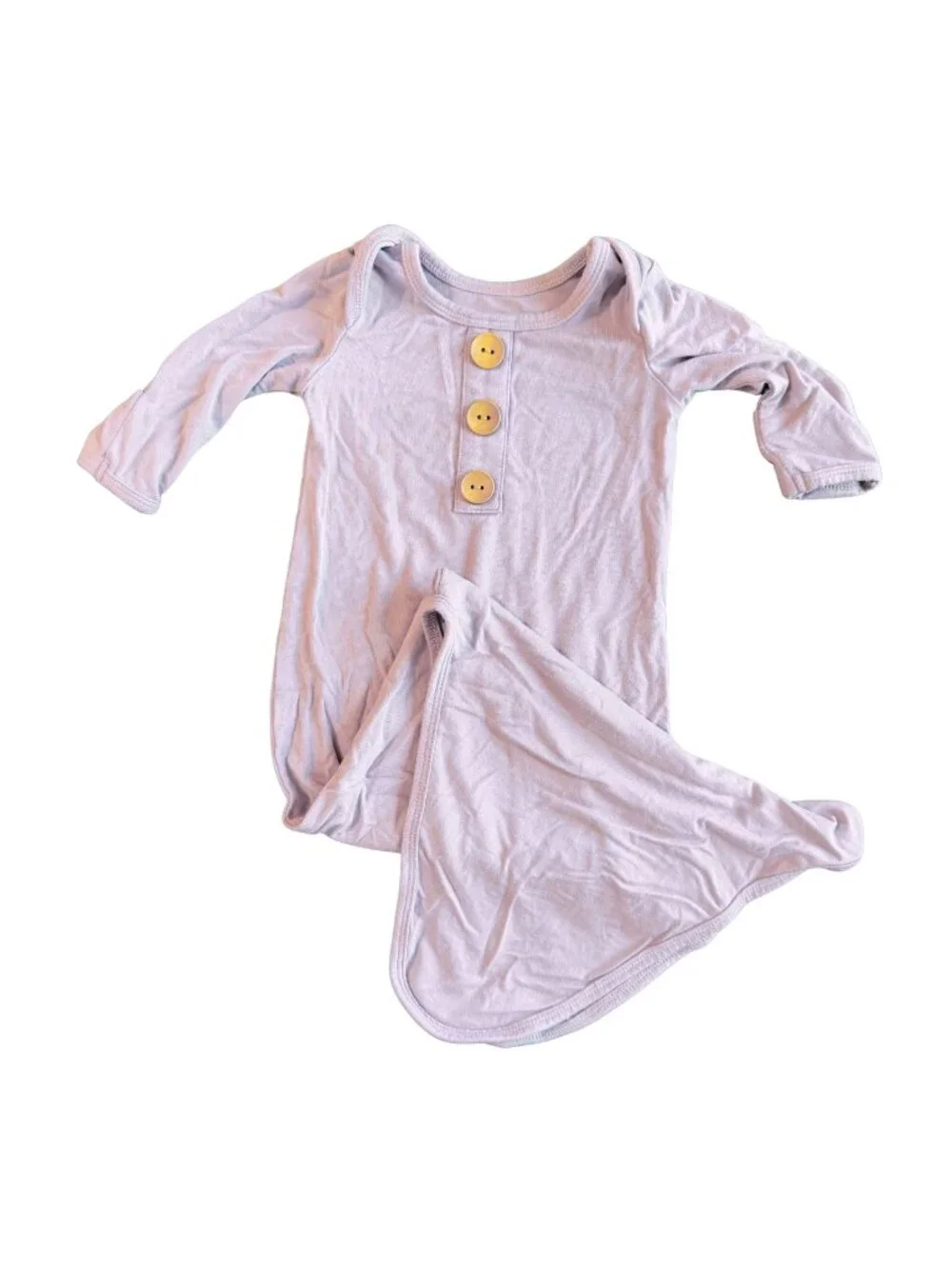 Caden Lane Dusty Purple Bamboo Knotted Gown – Newborn Sleep Gown